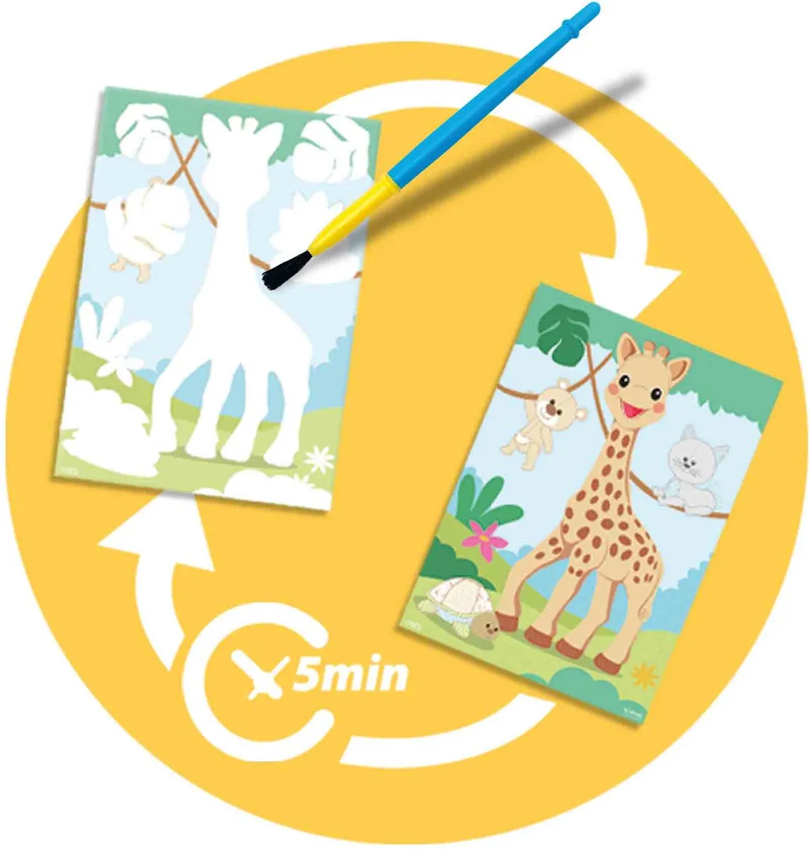SES Creative Sophie la girafe Kleuren met Water - 4 Magische Kaarten