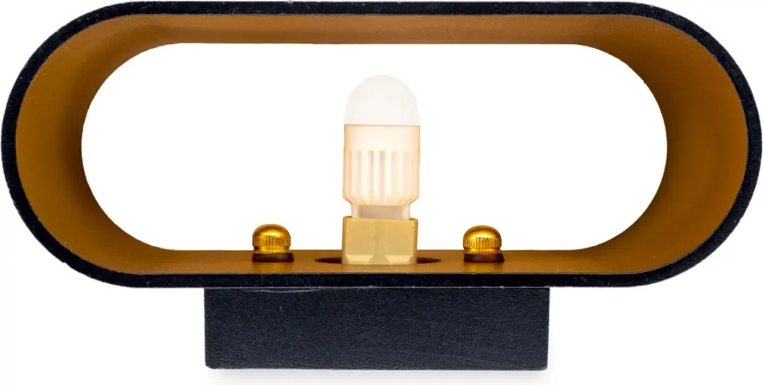 Groenovatie Wandlamp Ovaal Mat Zwart & Goud - G9 Fitting - afbeelding 6 van 6