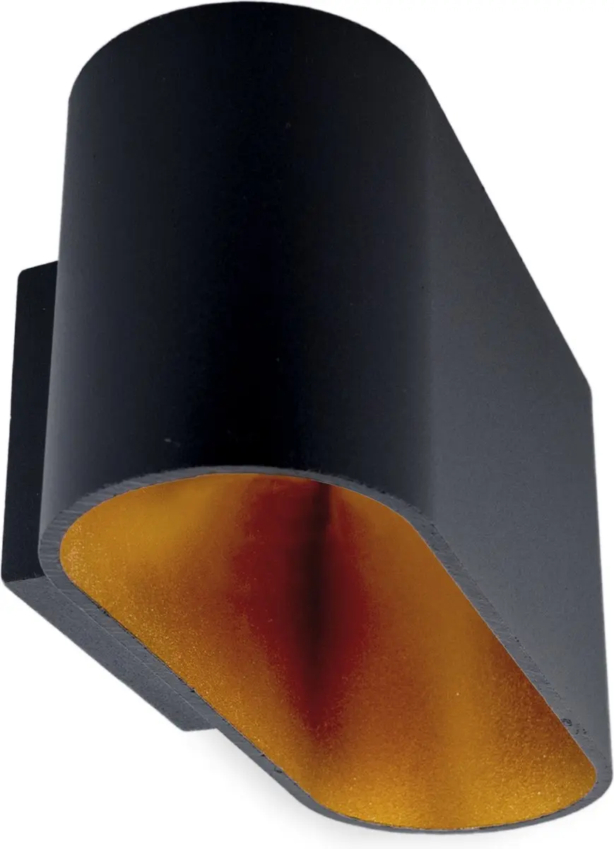 Groenovatie Wandlamp Ovaal Mat Zwart & Goud - G9 Fitting