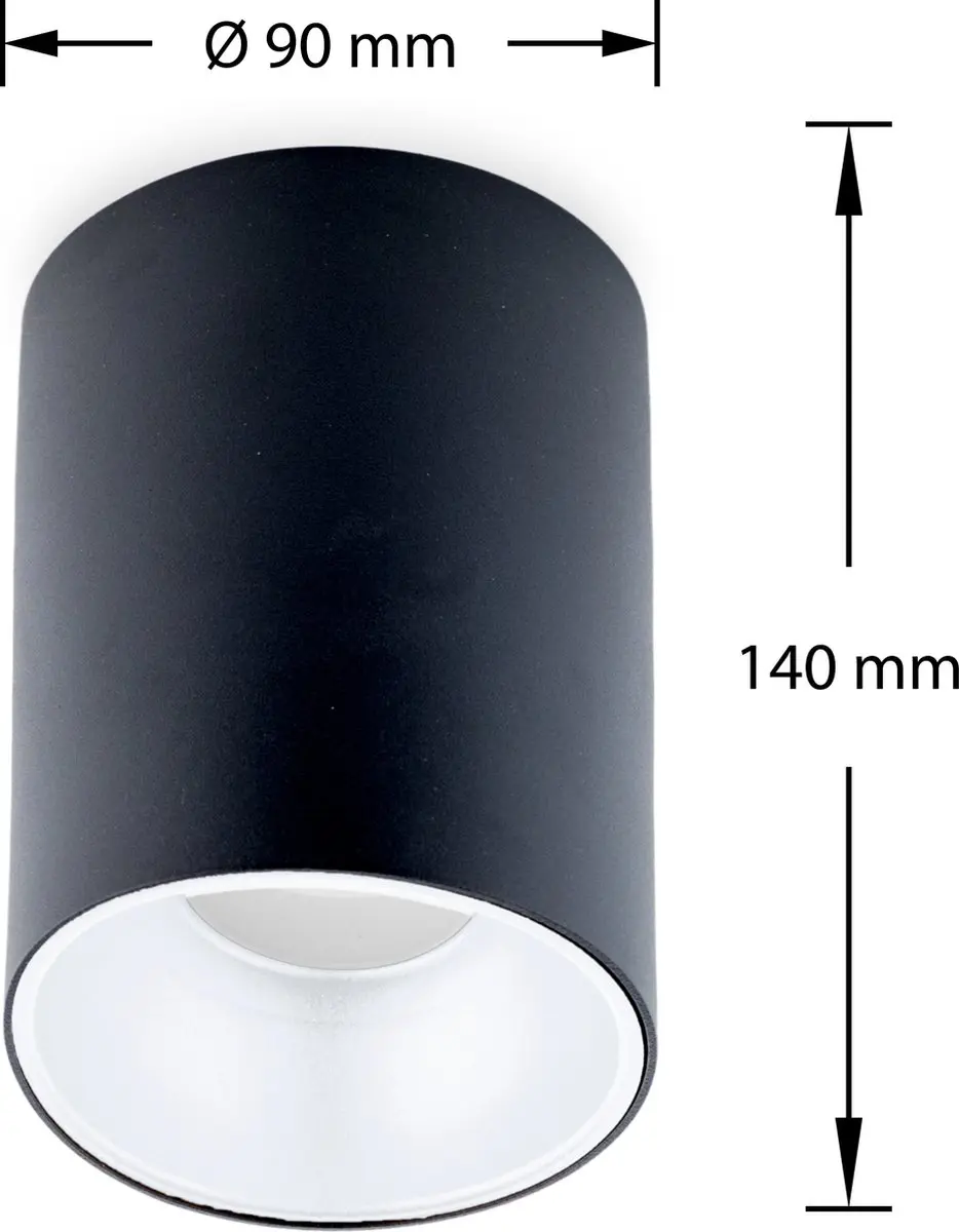 Groenovatie Opbouwspot GU10 Rond 9cm Mat Zwart & Wit