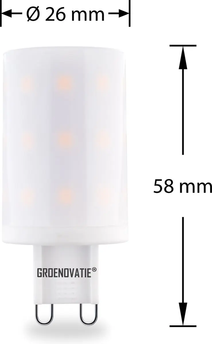 Groenovatie LED Lamp G9 6W Warm Wit Dimbaar - Mat Glas