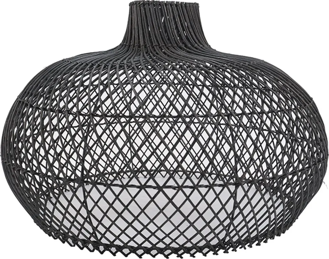 Groenovatie Rotan Hanglamp - Zwart Ø56cm
