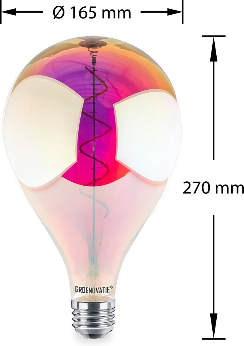 Groenovatie E27 LED Filament A165 XL Metallic - 6W Warm Wit Dimbaar