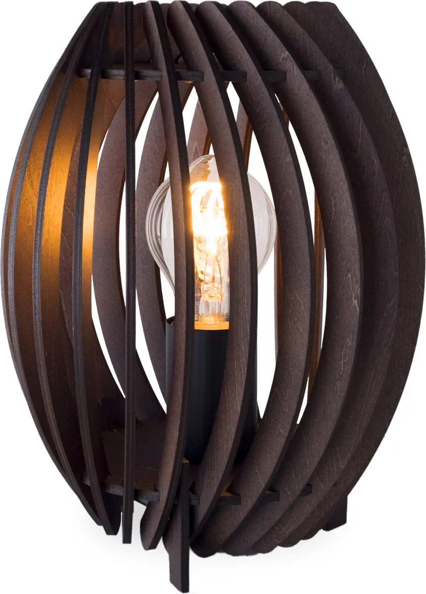 Groenovatie Houten Tafellamp E27 - Walnoothout