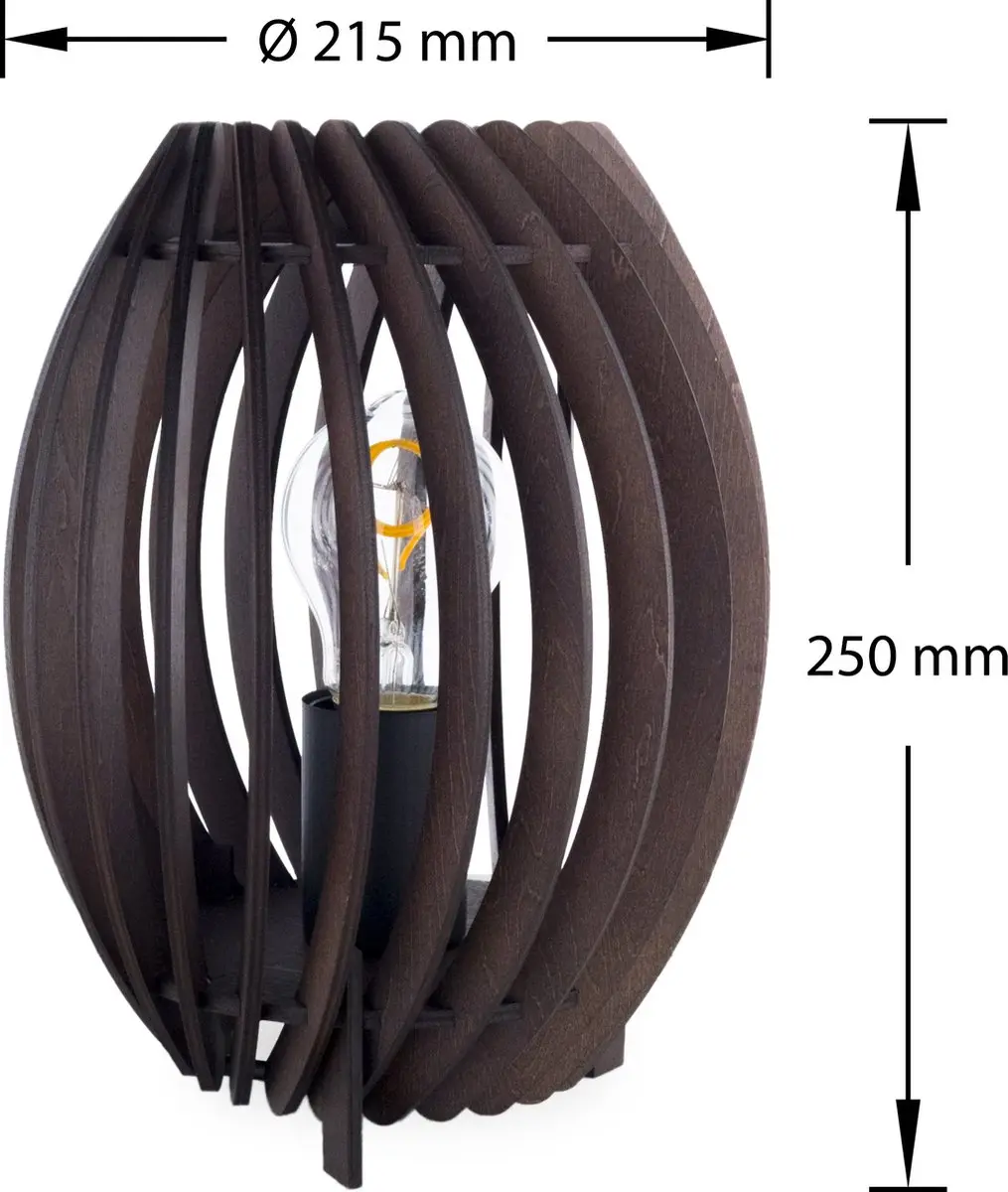 Groenovatie Houten Tafellamp E27 - Walnoothout