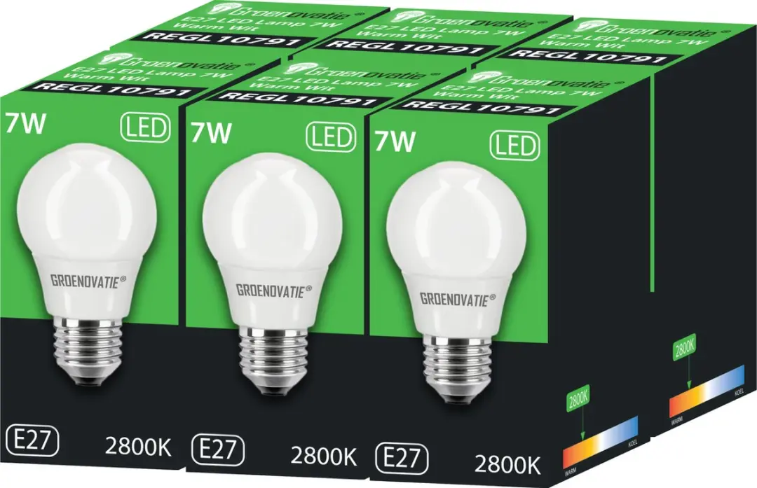 Groenovatie E27 LED Lamp 7W Warm Wit - 6 Stuks