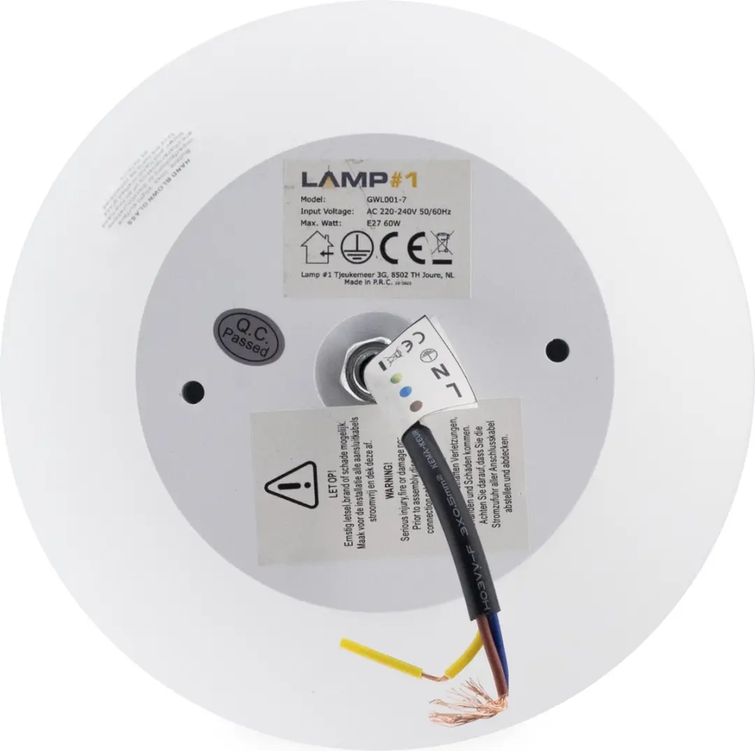 Groenovatie Glazen Wandlamp E27 - Ø23cm - Mat Wit - afbeelding 6 van 6