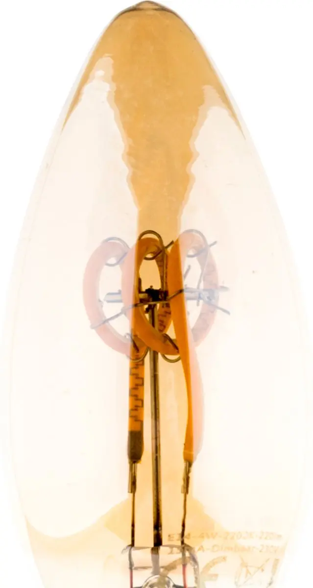 Groenovatie E14 LED Filament Kaarslamp 4W - 6 Stuks - Goud - Extra Warm Wit