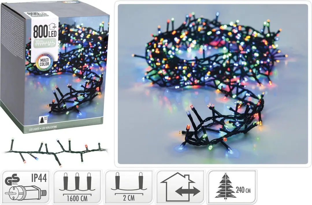 Verlichting MicroCluster 800LED Multi Color 16M IP44 kerstverlichting.