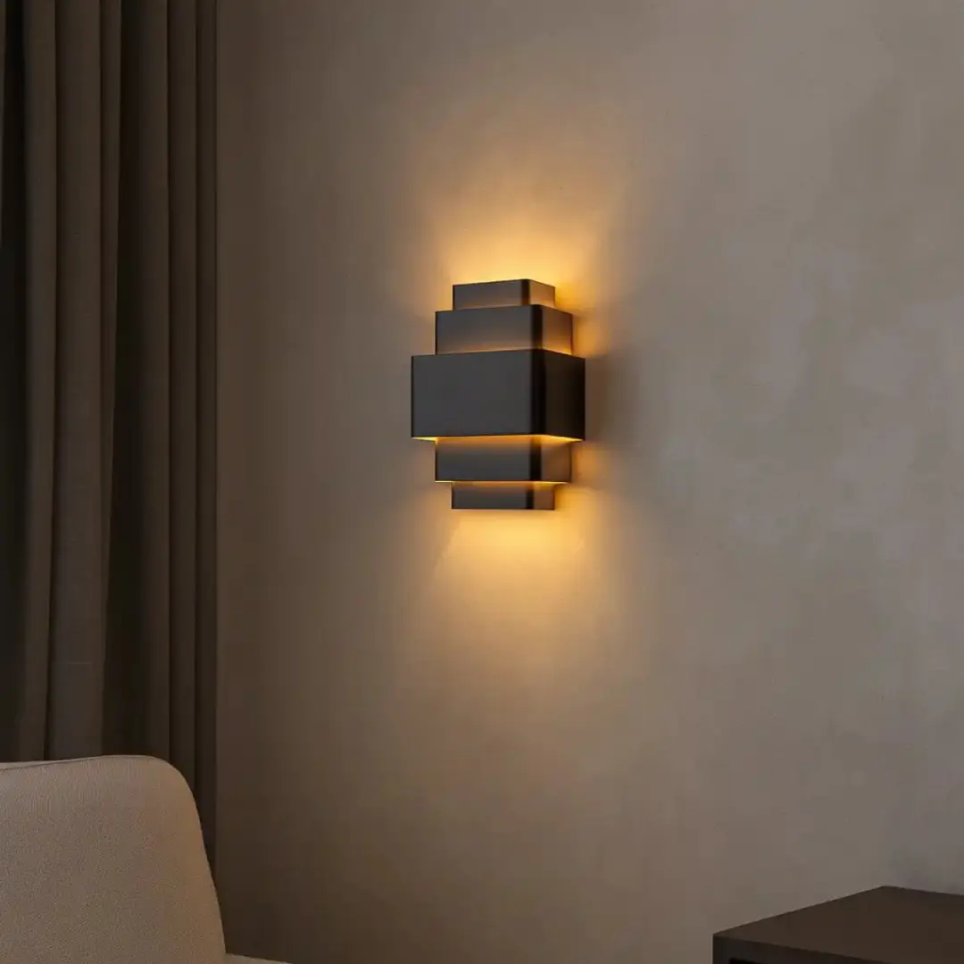 Artdelight Wandlamp 3xG9 28cm - Zwart/Goud
