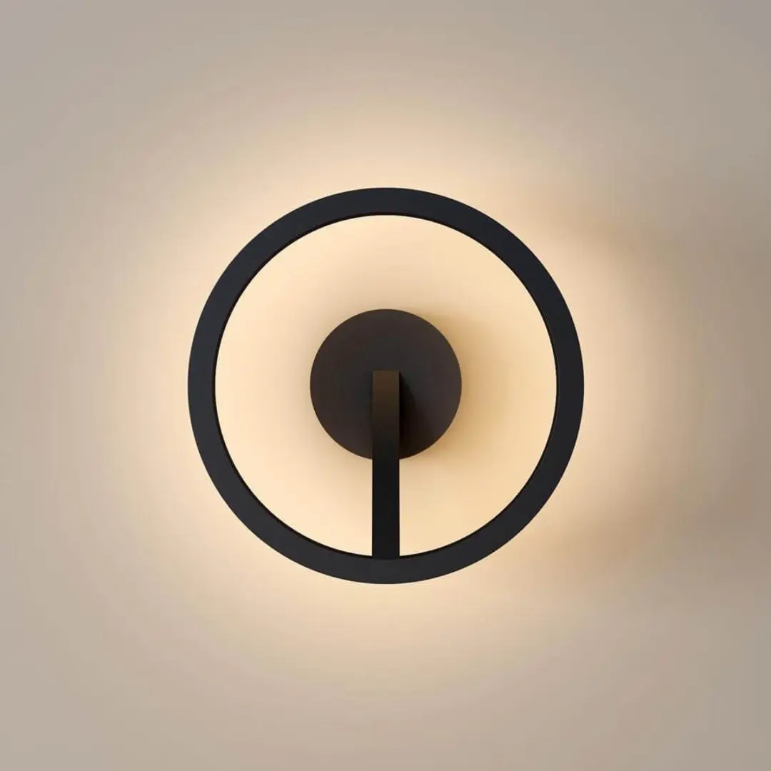 Artdelight Oregon Wandlamp LED - Ø22cm - Zwart