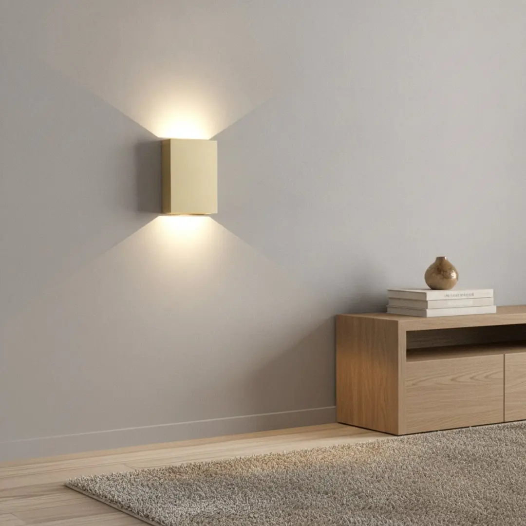 Artdelight Wandlamp Memphis H 16cm - Mat goud - 2 Lichtpunten