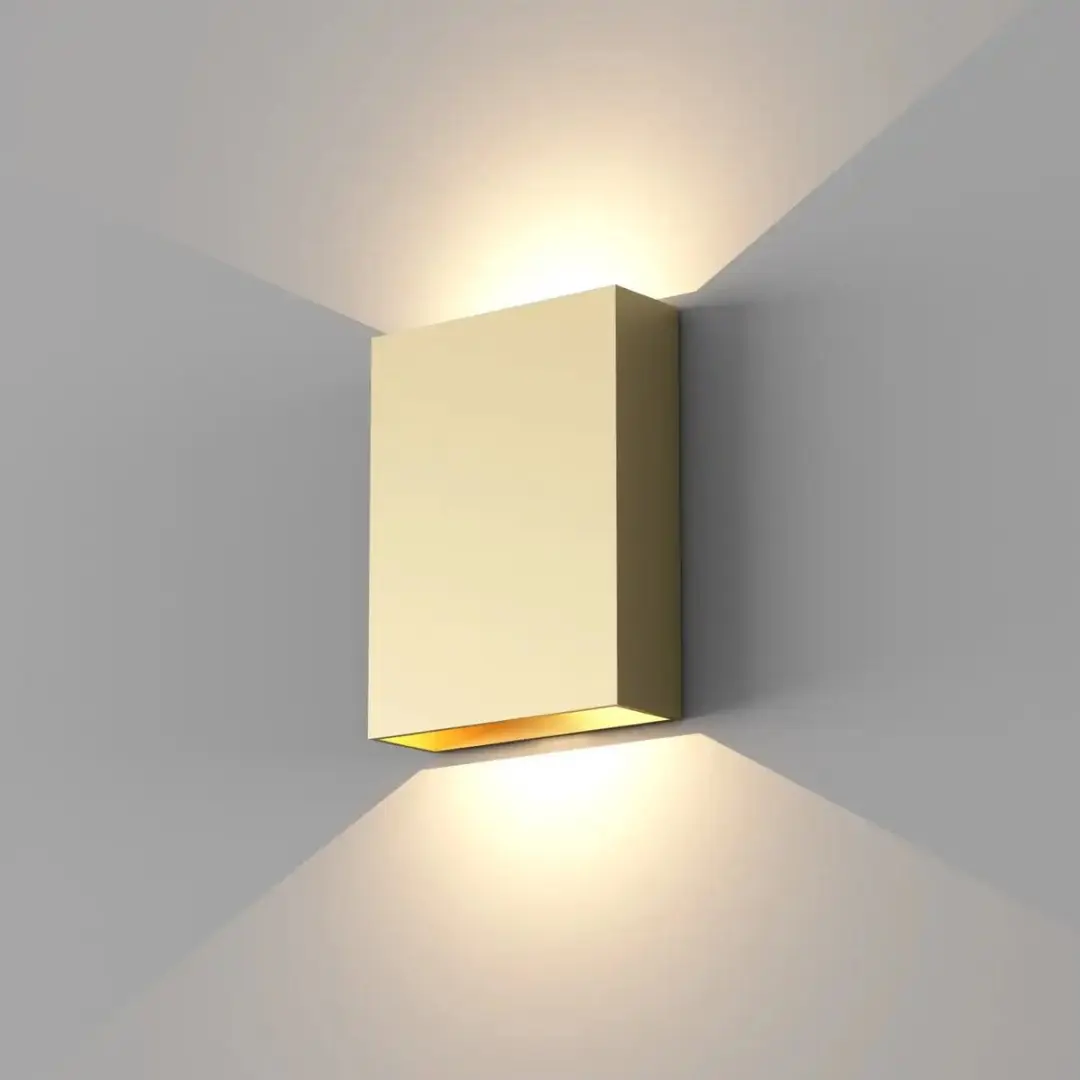 Artdelight Wandlamp Memphis H 16cm - Mat goud - 2 Lichtpunten
