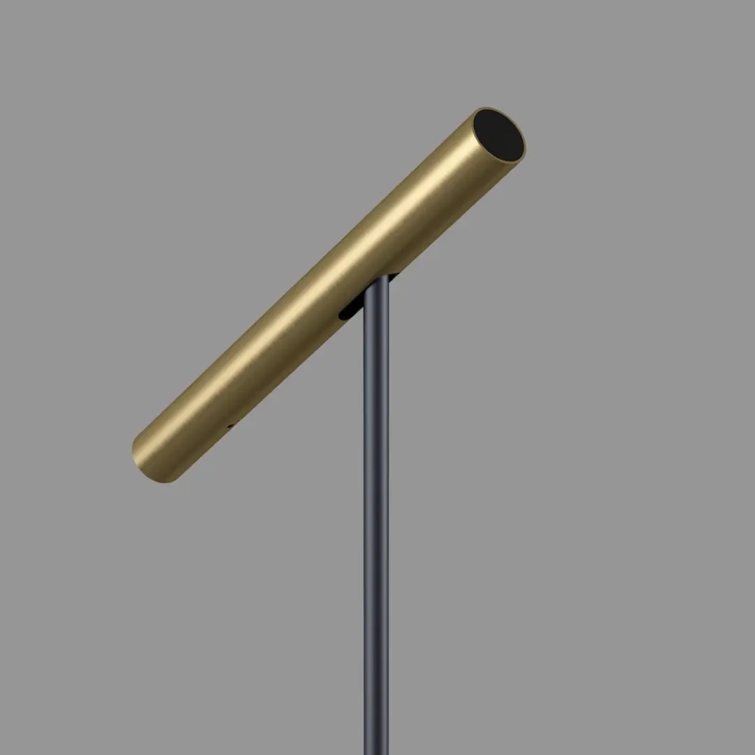 Artdelight Kansas Vloerlamp 140cm - Zwart mat goud
