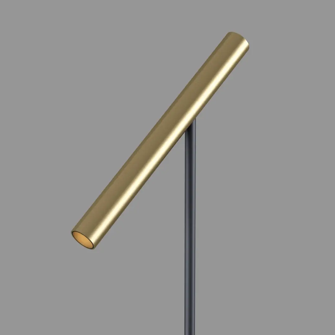 Artdelight Kansas Vloerlamp 140cm - Zwart mat goud