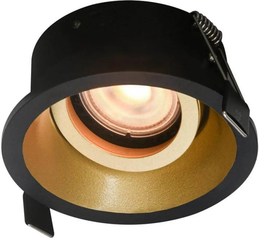 Artdelight Inbouwspot Roura Zwart-Goud GU10 Rond 1 Lichts