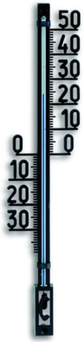 Binnen/buiten thermometer kunststof 6,5 x 28 cm