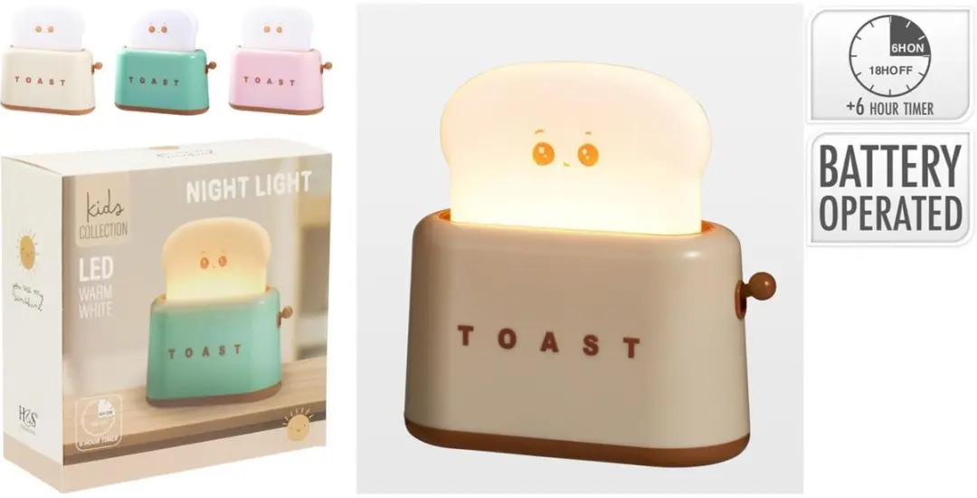 Nachtlampje Toaster met Timerfunctie