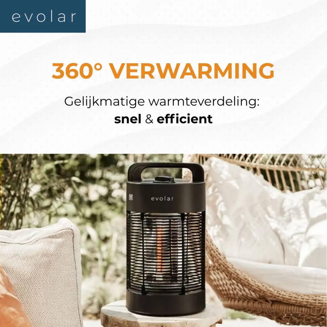 Evolar EVO-HD35 Infrarood Terrasverwarming 700W - Zwart - afbeelding 3 van 6