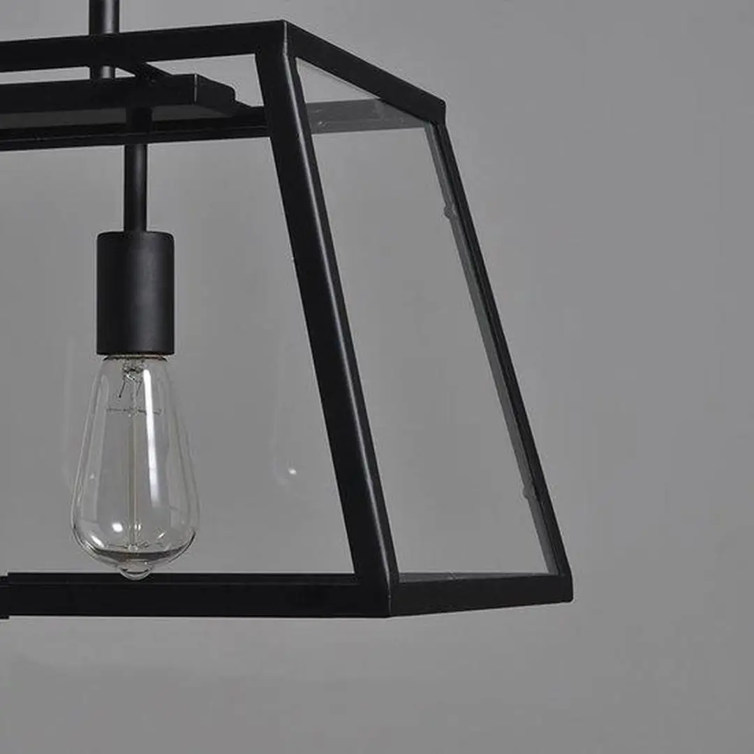 Groenovatie Vintage Industrieel Hanglamp 4 Lichts - 78cm - Zwart