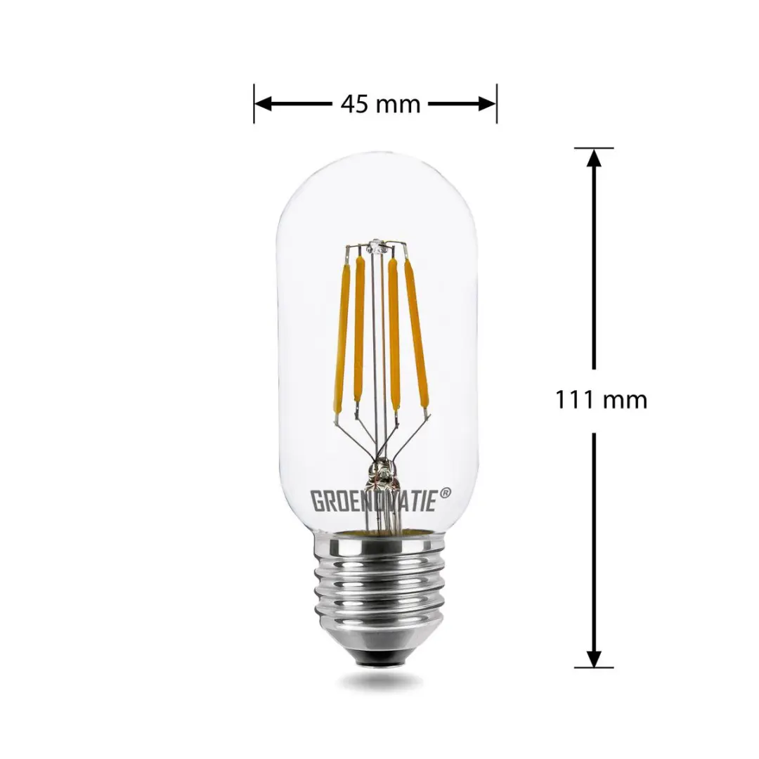 Groenovatie LED Filament Buislamp 4W E27 - Extra Warm Wit - 111x45mm
