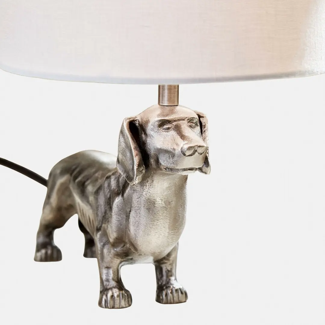 Loberon Tafellamp Antiekzilver/Crème - 25W