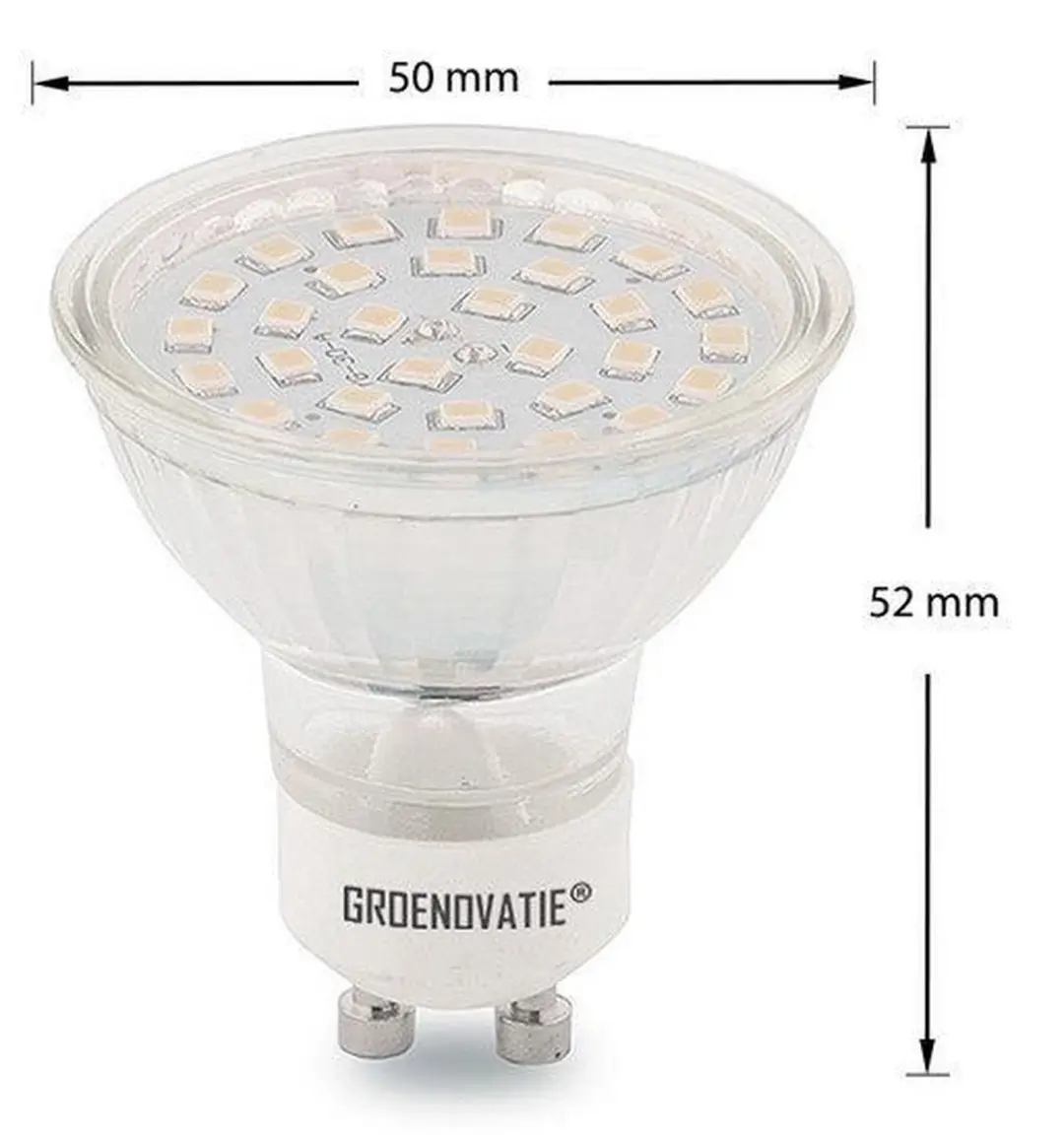 Groenovatie LED Spot GU10 3W - 6 Stuks - Warm Wit