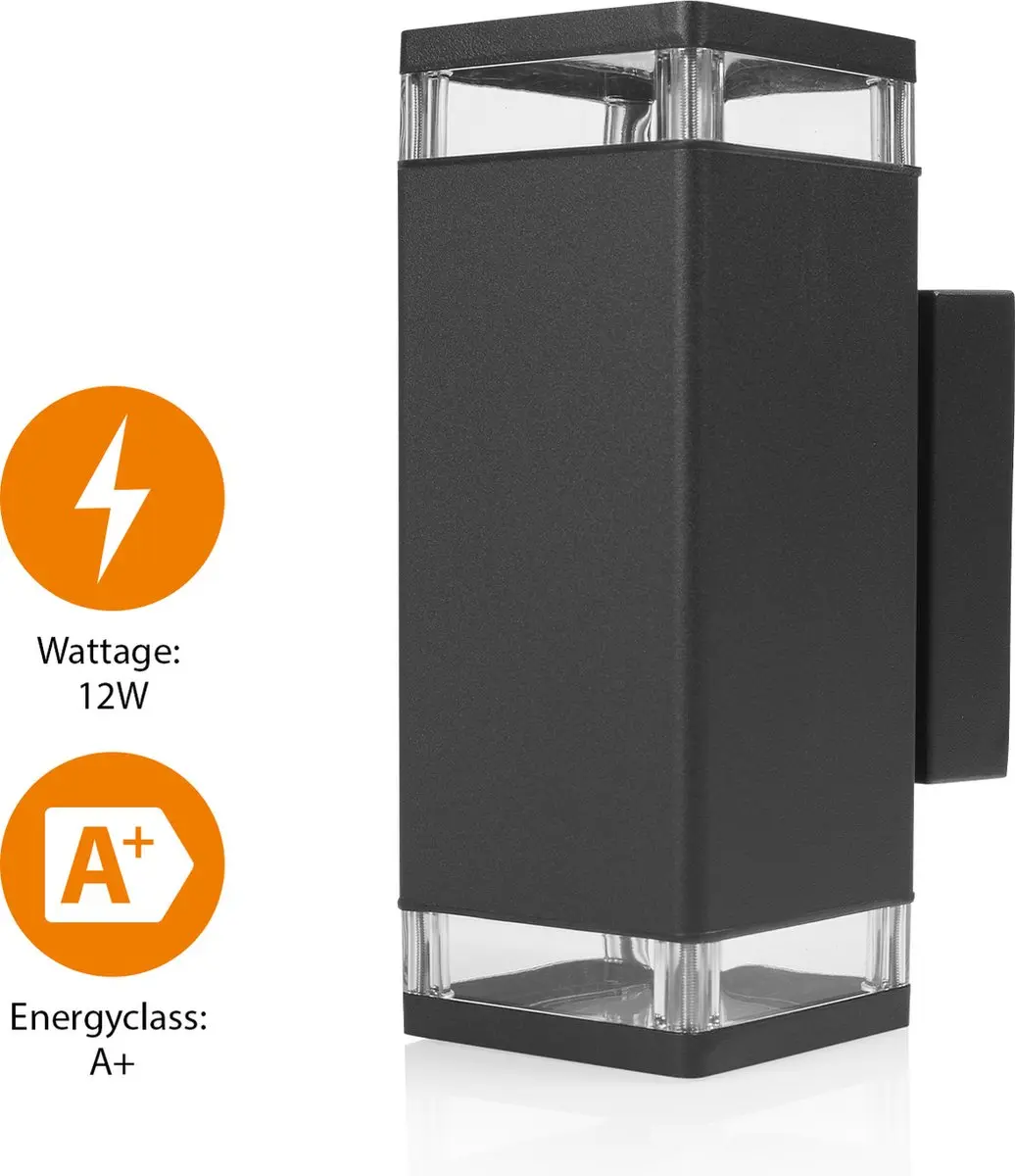 Smartwares OOL-50019 Wandlamp Buiten - 2x GU10 - Zwart