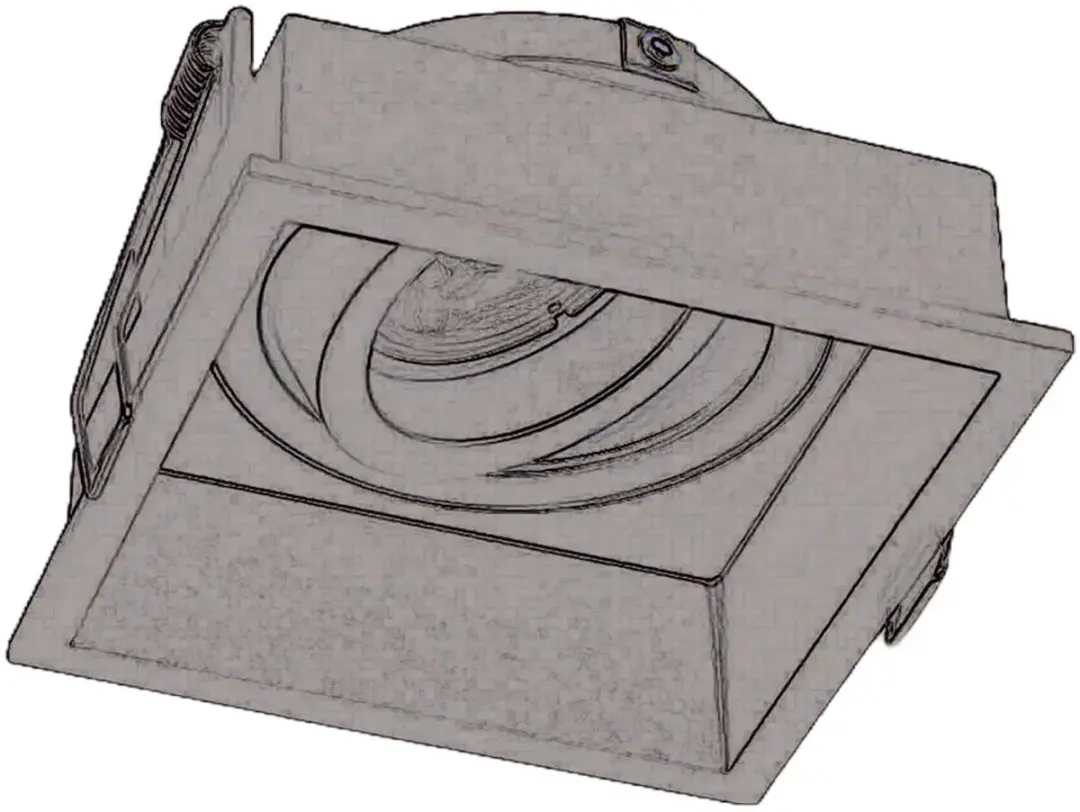 Artdelight Inbouwspot Rex Vierkant 9cm - Zwart