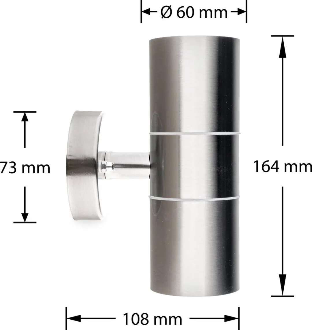 Groenovatie Wandlamp Up & Down RVS - 2x GU10 IP44