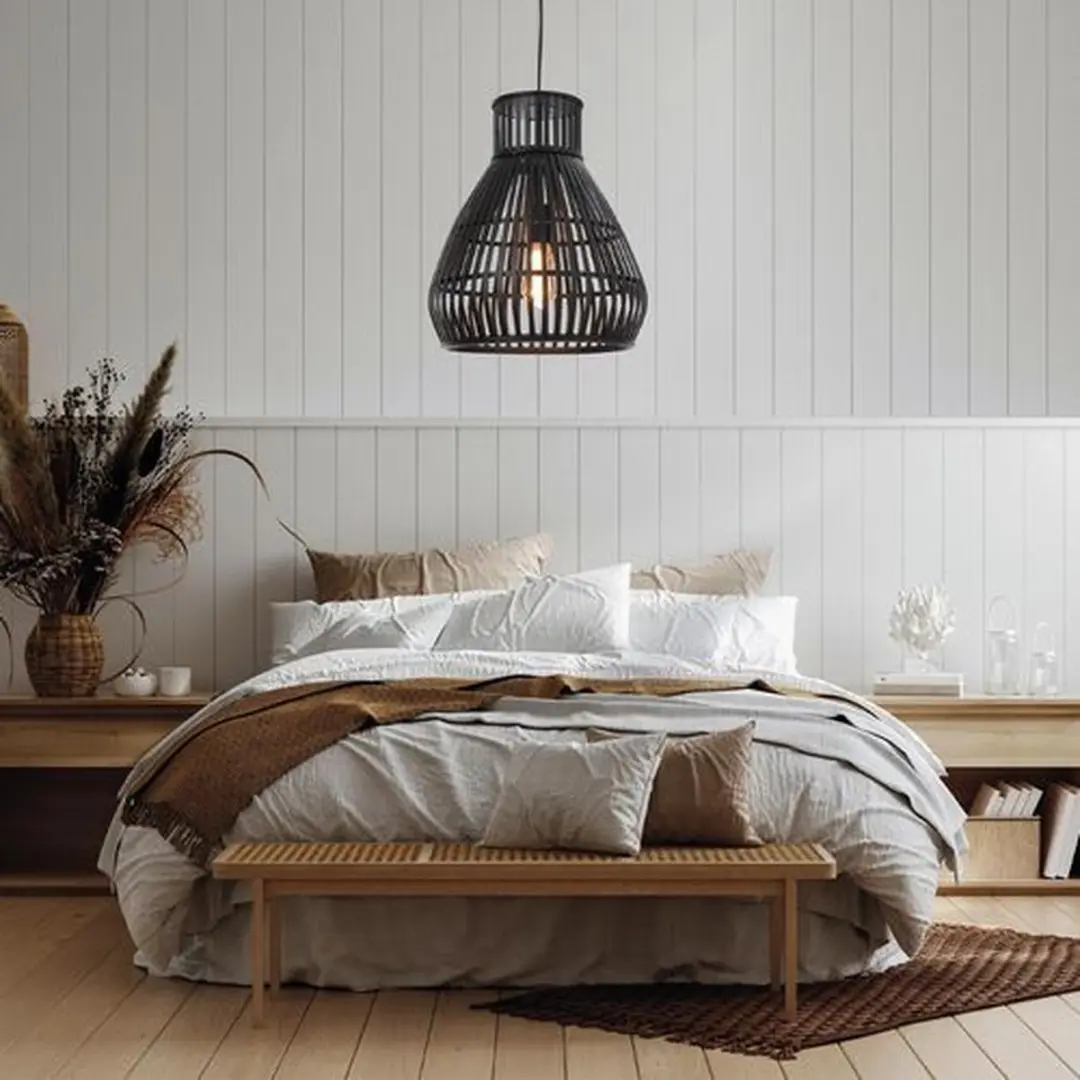 Groenovatie Bamboe Hanglamp Zwart - ⌀37cm