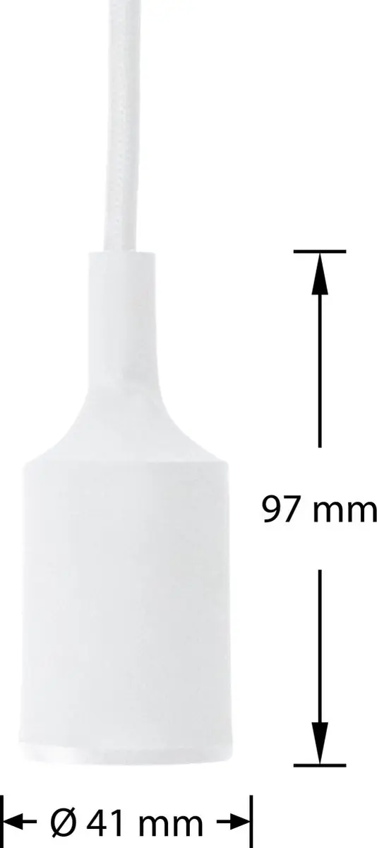 Groenovatie Fitting Hanglamp E27 - Ø41x97mm - Wit