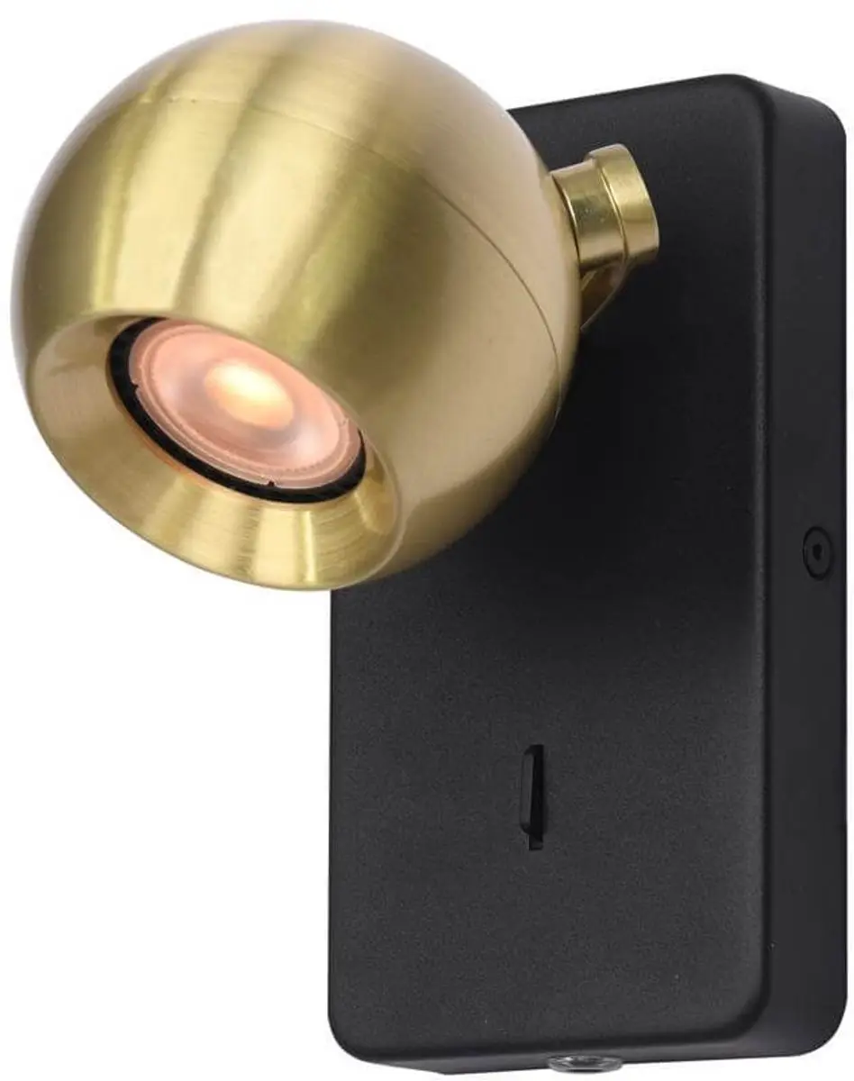 Artdelight Wandlamp Bolero 1 Licht - 35W - Zwart/Goud