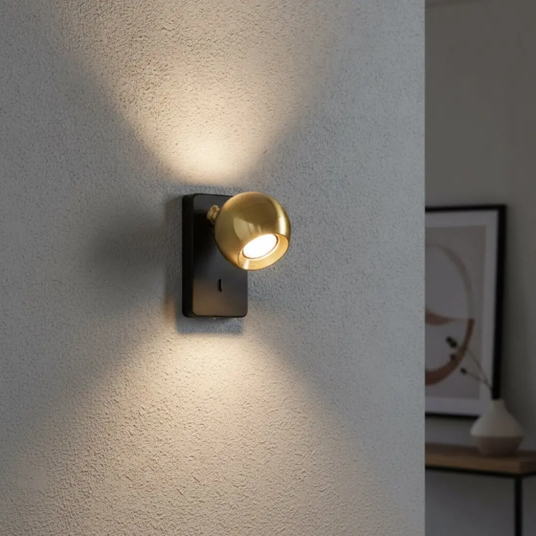 Artdelight Wandlamp Bolero 1 Licht - 35W - Zwart/Goud