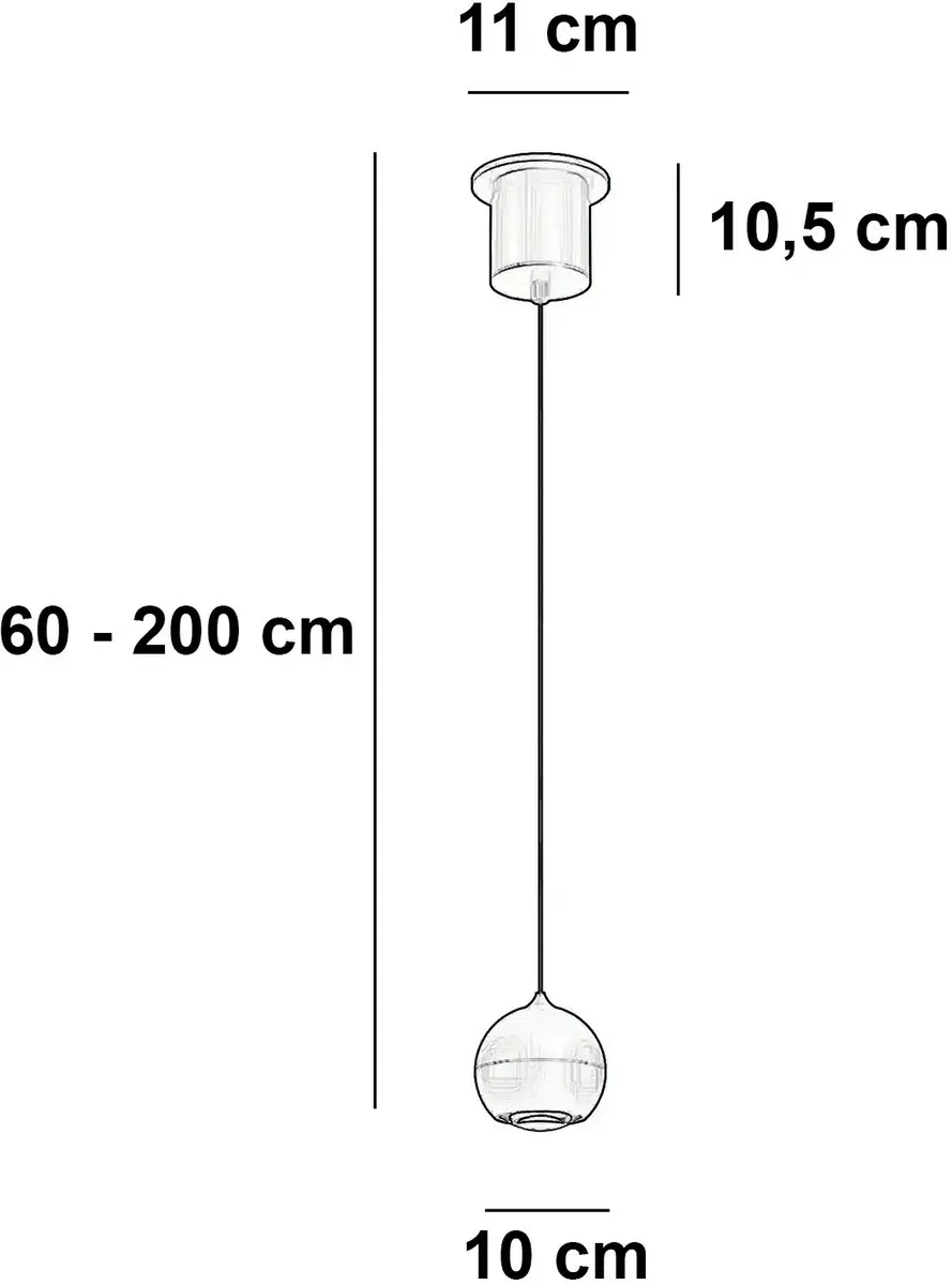 Artdelight Hanglamp Miami Zwart Ø10cm - Warm wit licht
