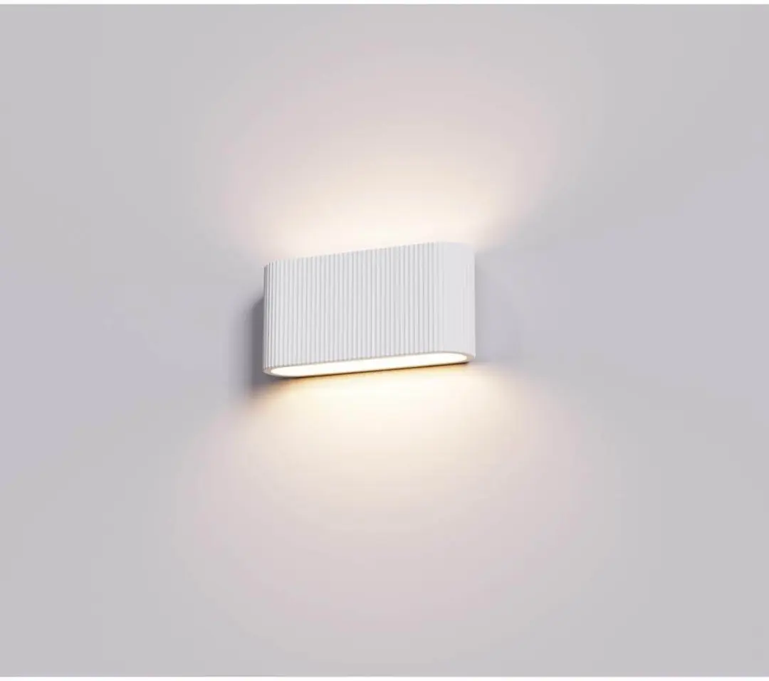 Artdelight Wandlamp Lille Ribbel 25cm - 2 Lichtpunten - Wit