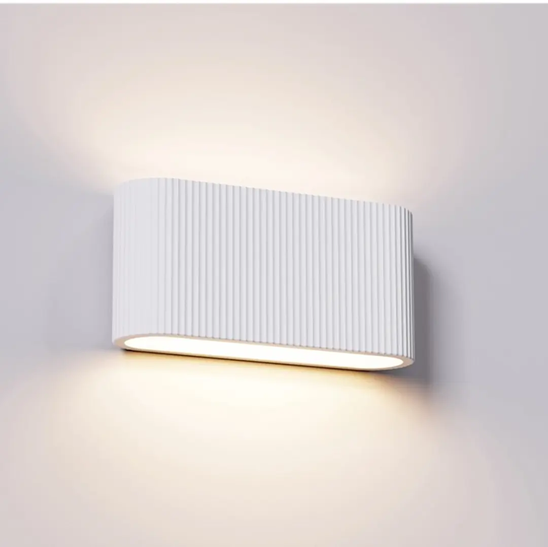 Artdelight Wandlamp Lille Ribbel 25cm - 2 Lichtpunten - Wit