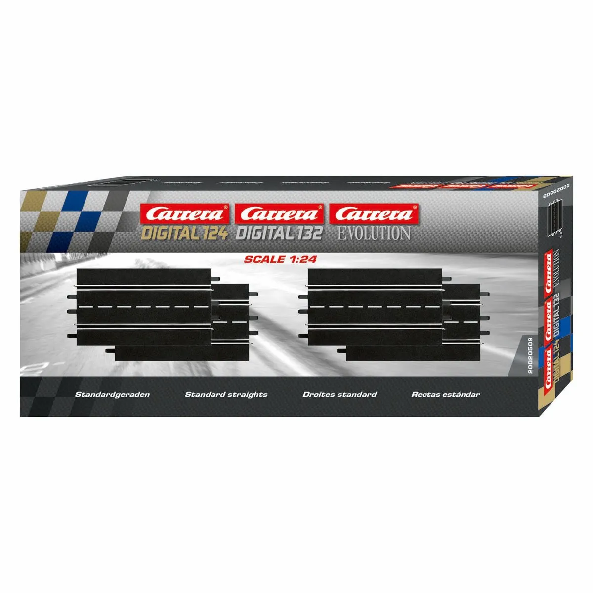 Carrera Digital 124/132/Evolution Rechte Stukken 34,5cm - 4 Stuks - Multi