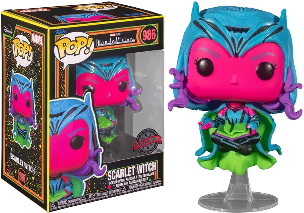 Funko Pop Marvel WandaVision Scarlet Witch Blacklight 9,5cm - afbeelding 6 van 6