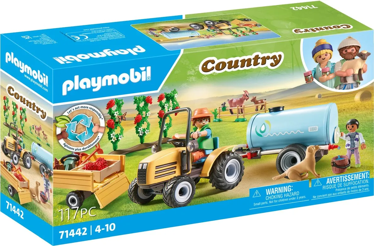 Playmobil Country Tractor met aanhanger 71442