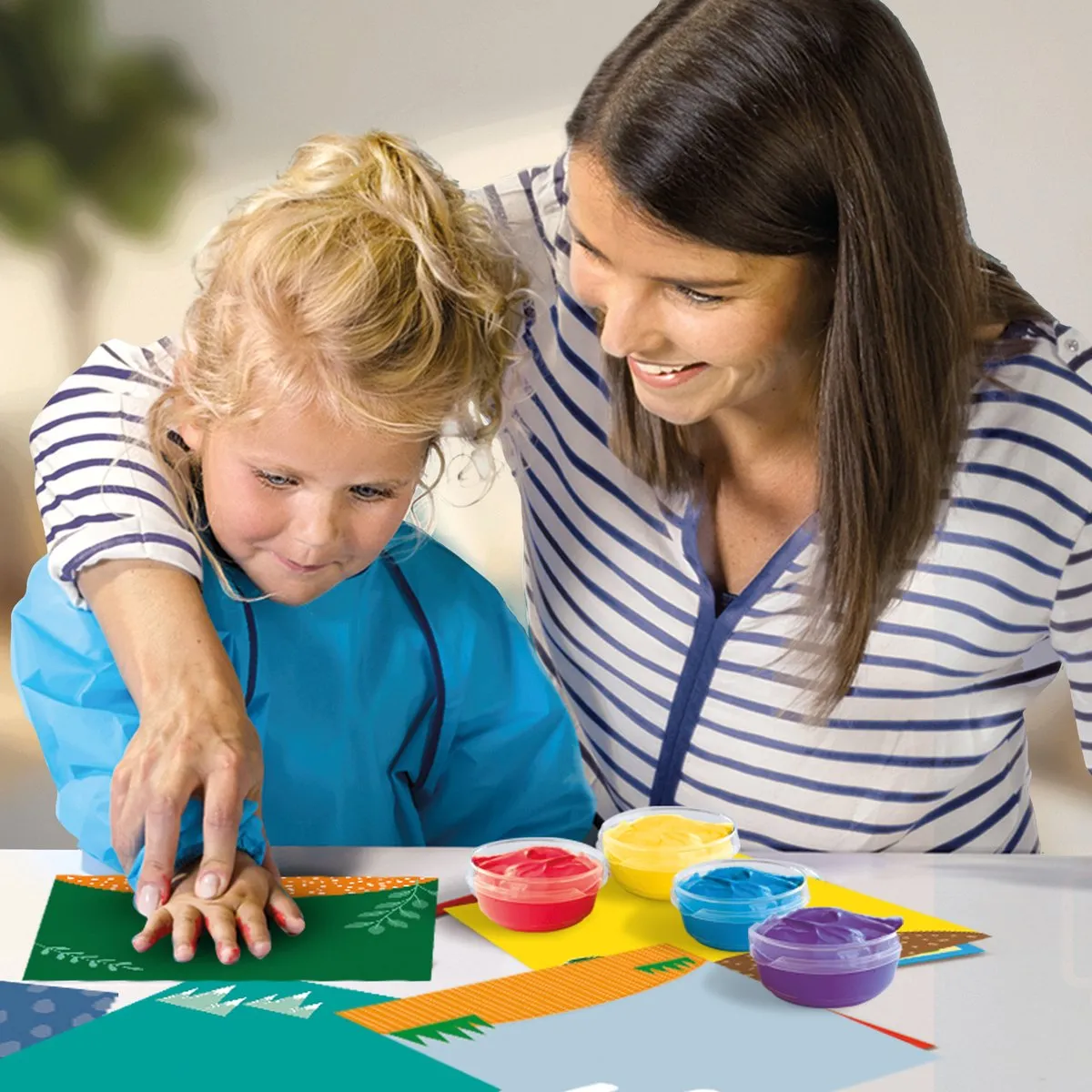 SES Creative My First Vingerverf Handafdruk Dieren - 4 Kleuren - 16 Kaarten