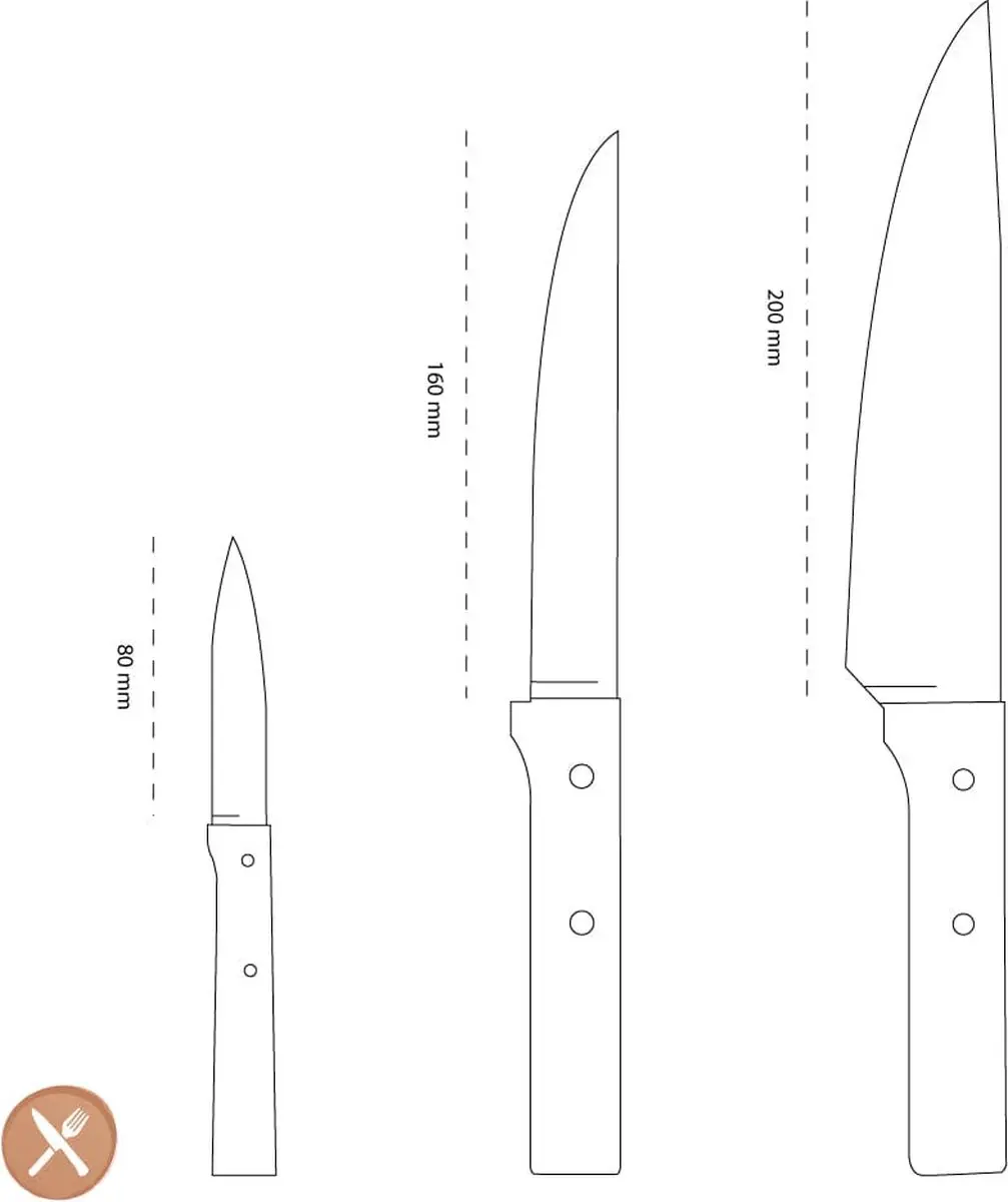 Opinel Parallèle Messenset 3-delig 001838 - Bruin - afbeelding 3 van 6