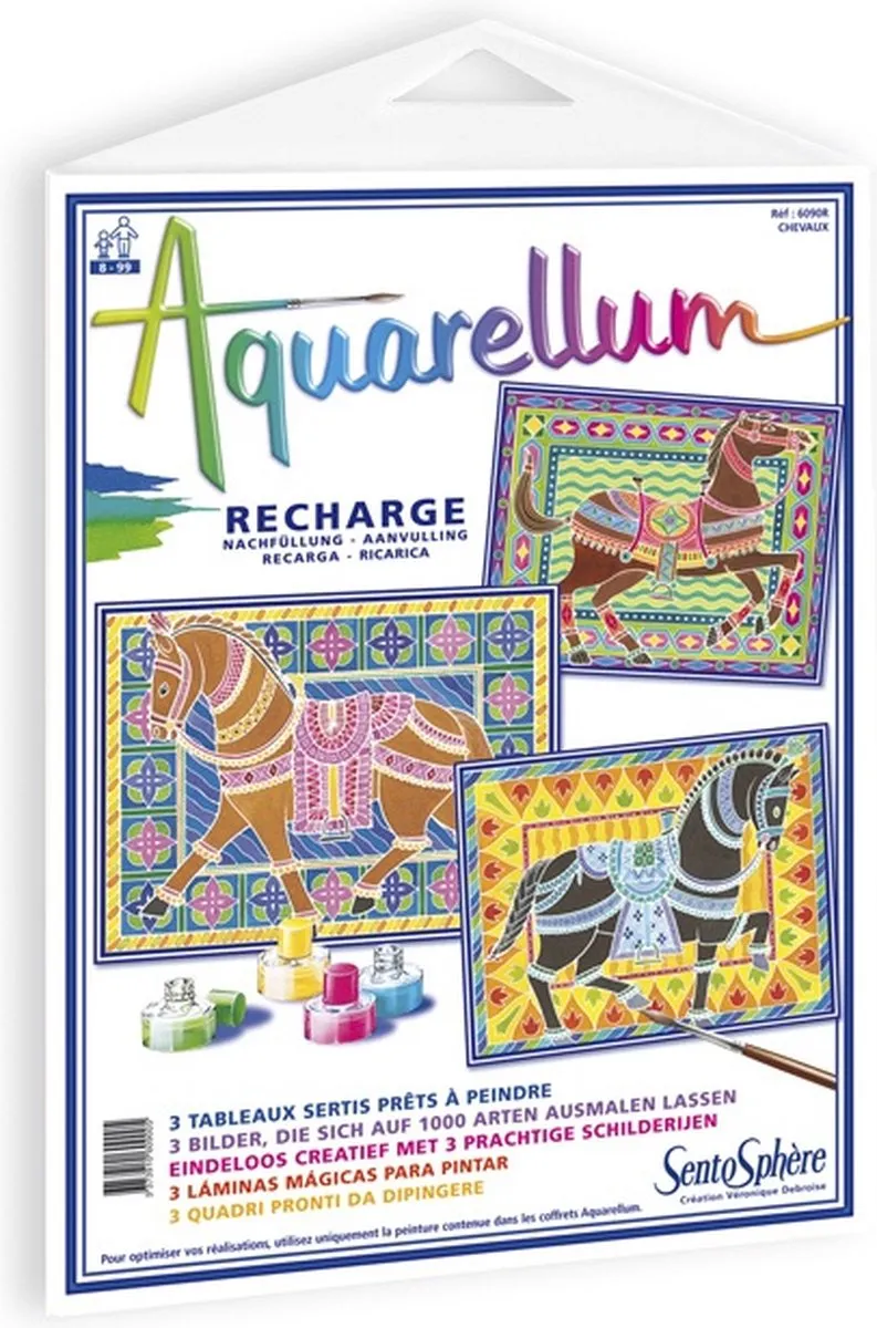 Asmodee Aquarellum Navulling - Paarden - 3 Stuks