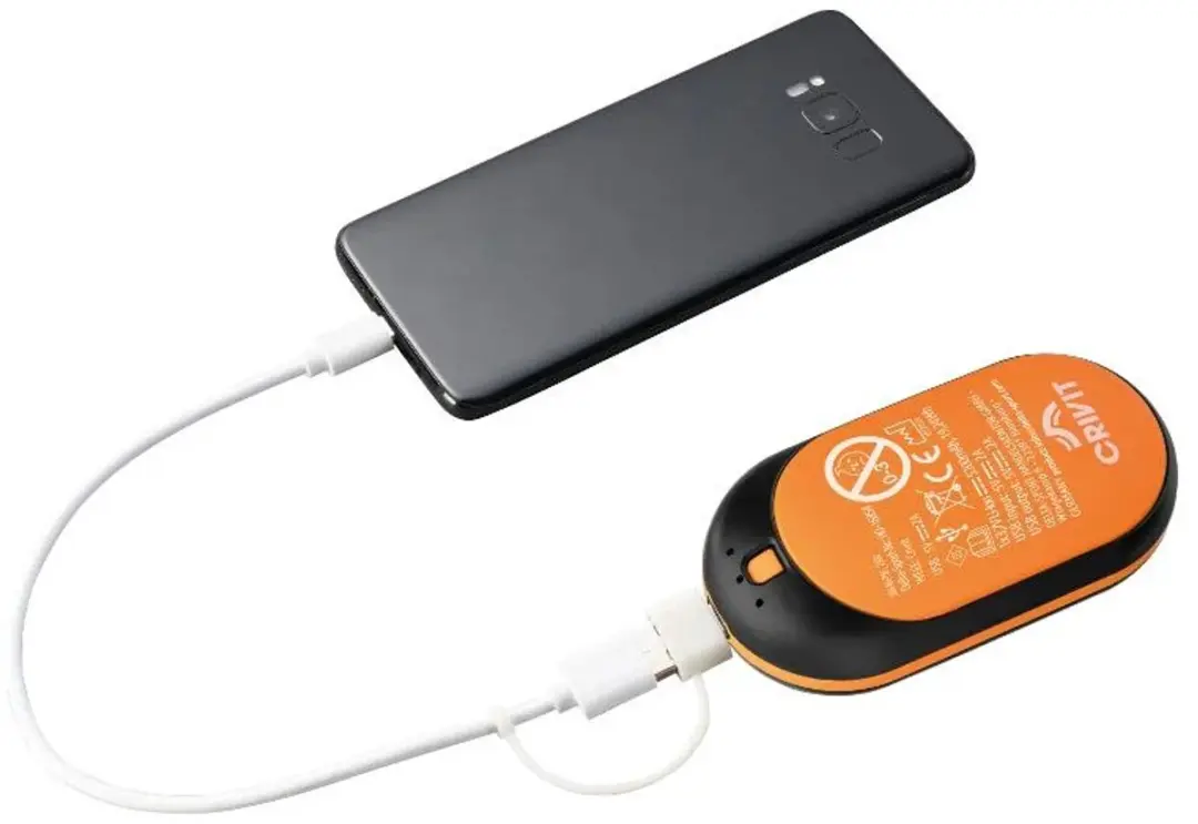 CRIVIT Outdoor Handwarmer Oplaadbaar - Oranje/Zwart