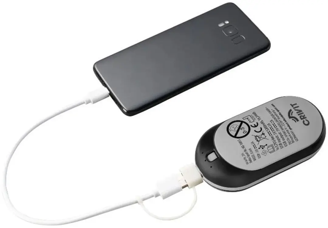 Crivit Outdoor Handwarmer Oplaadbaar - Grijs/Zwart