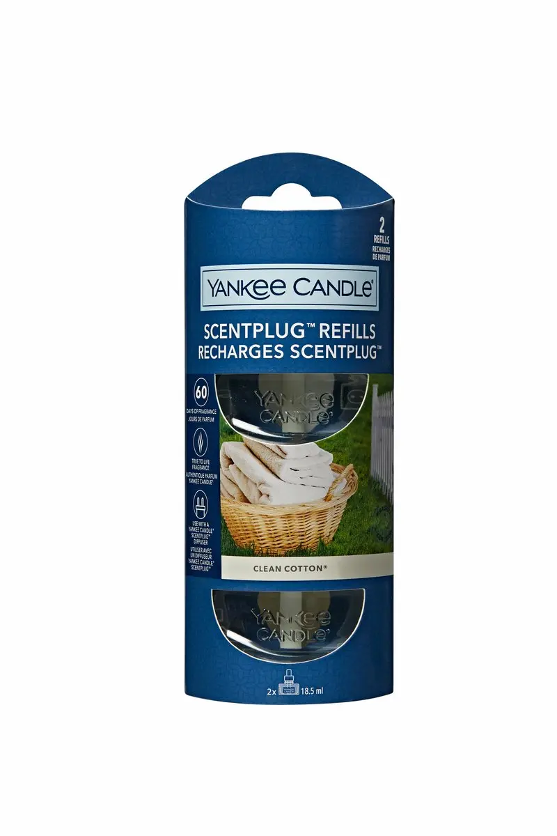 Yankee Candle Clean Cotton Elektrische Diffuser Navulling - 2 Stuks