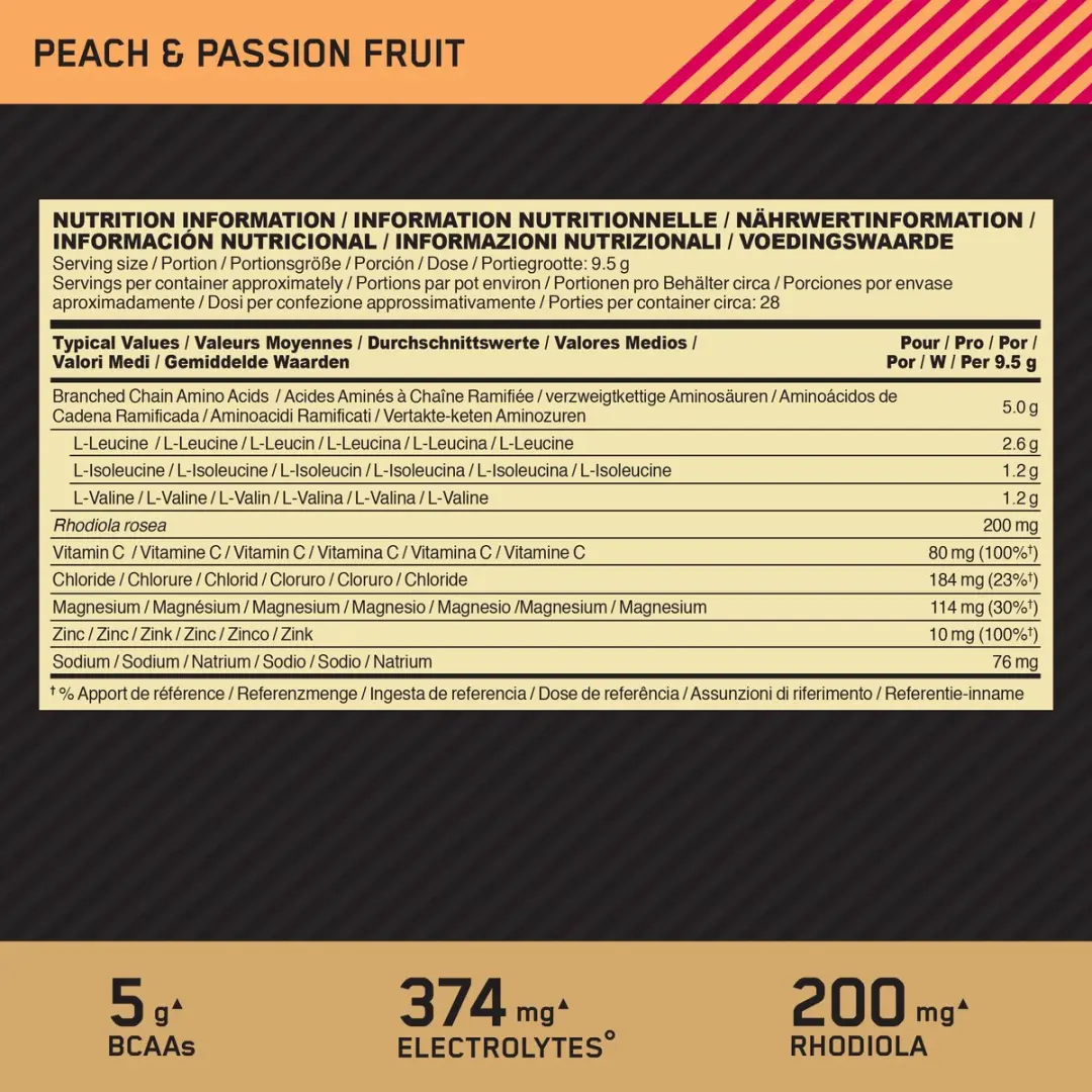 Optimum Nutrition Gold Standard BCAA 266g - Peach & Passion Fruit