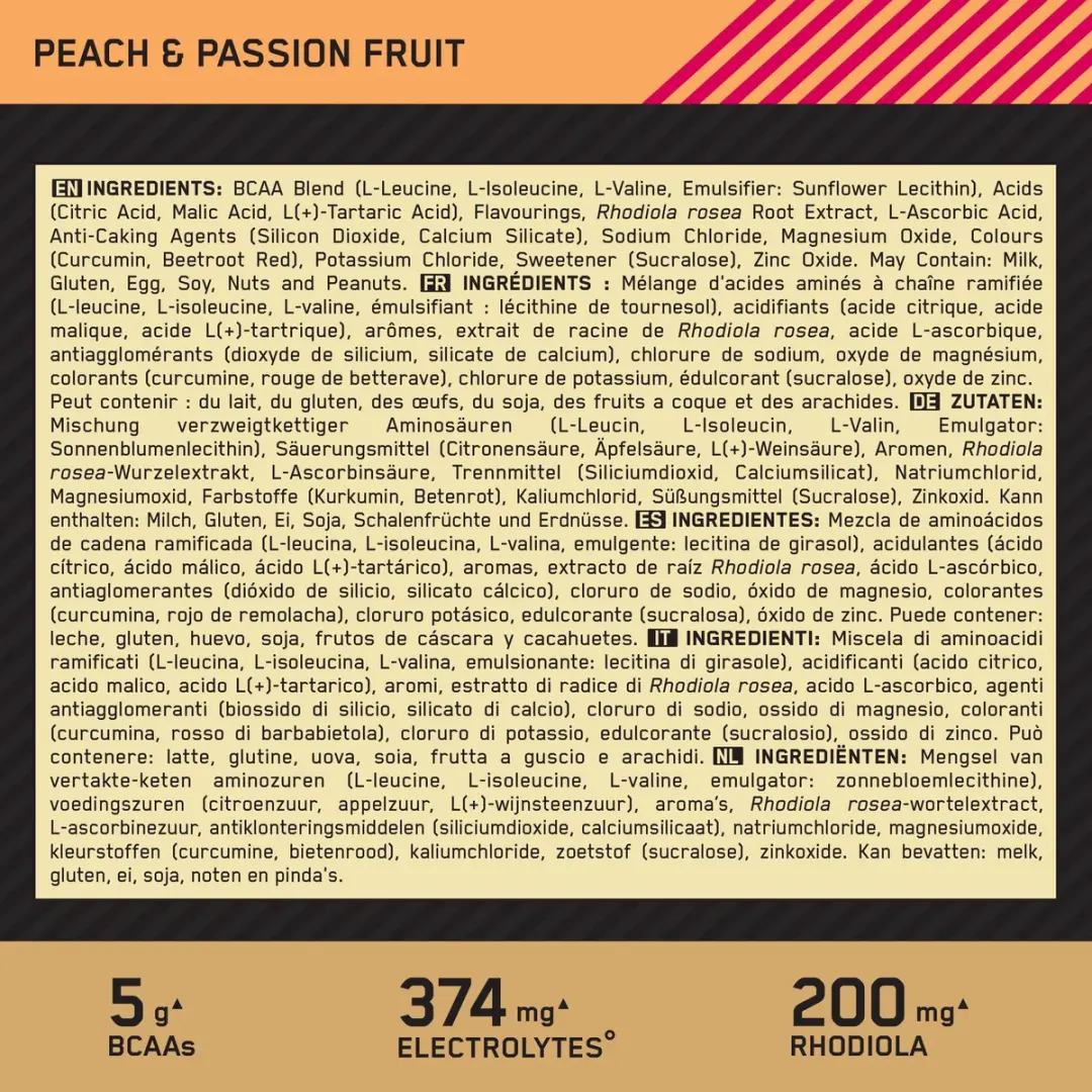 Optimum Nutrition Gold Standard BCAA 266g - Peach & Passion Fruit