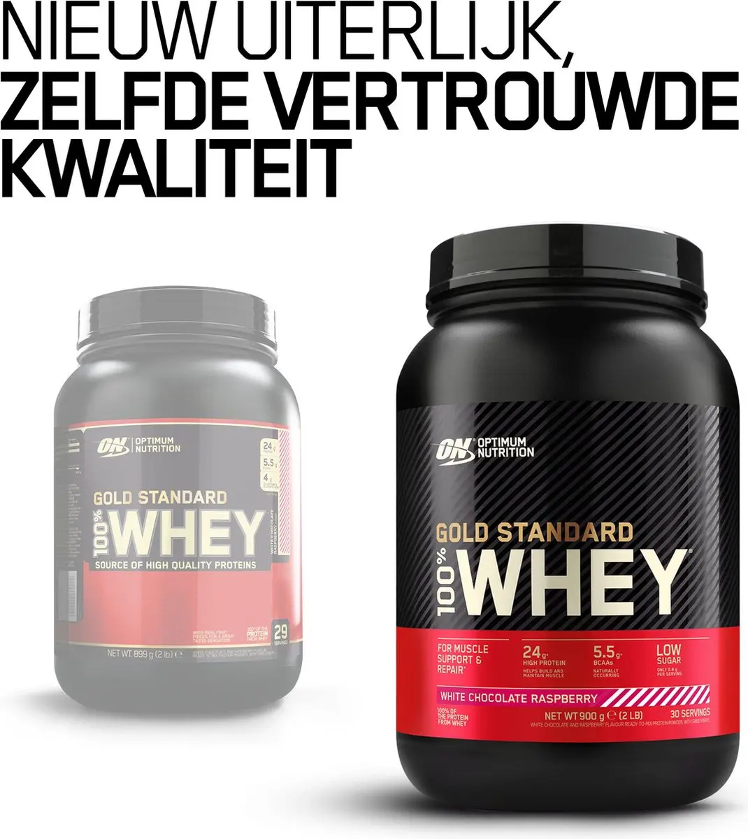 Optimum Nutrition Gold Standard 100% Whey Eiwitpoeder - 908g - 28 Porties - White Chocolate Raspberry