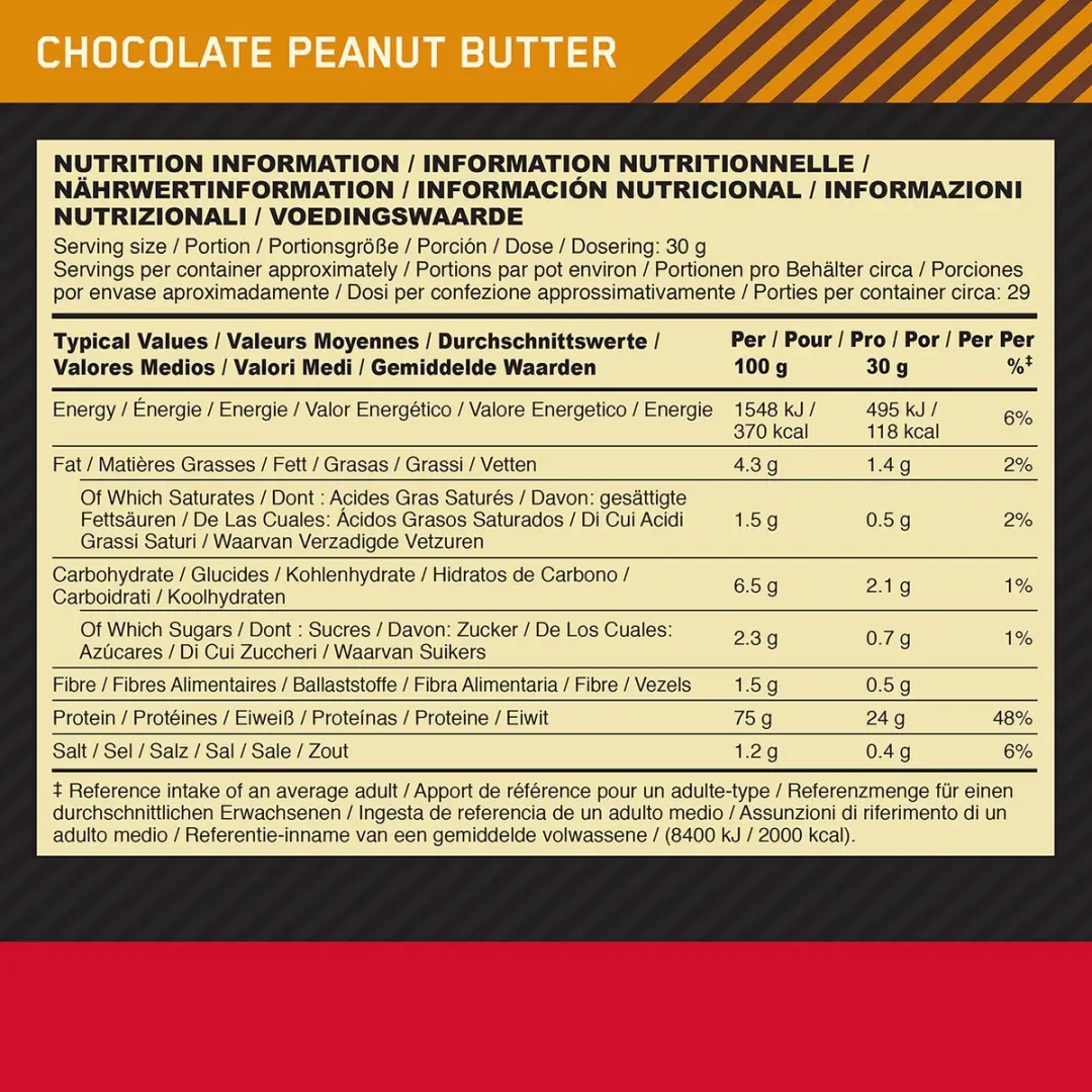 Optimum Nutrition Gold Standard 100% Whey Chocolate Peanut Butter - 908g